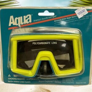 AquaPro Swim Mask EM-1505 Black & Orange Vintage New Old Stock
